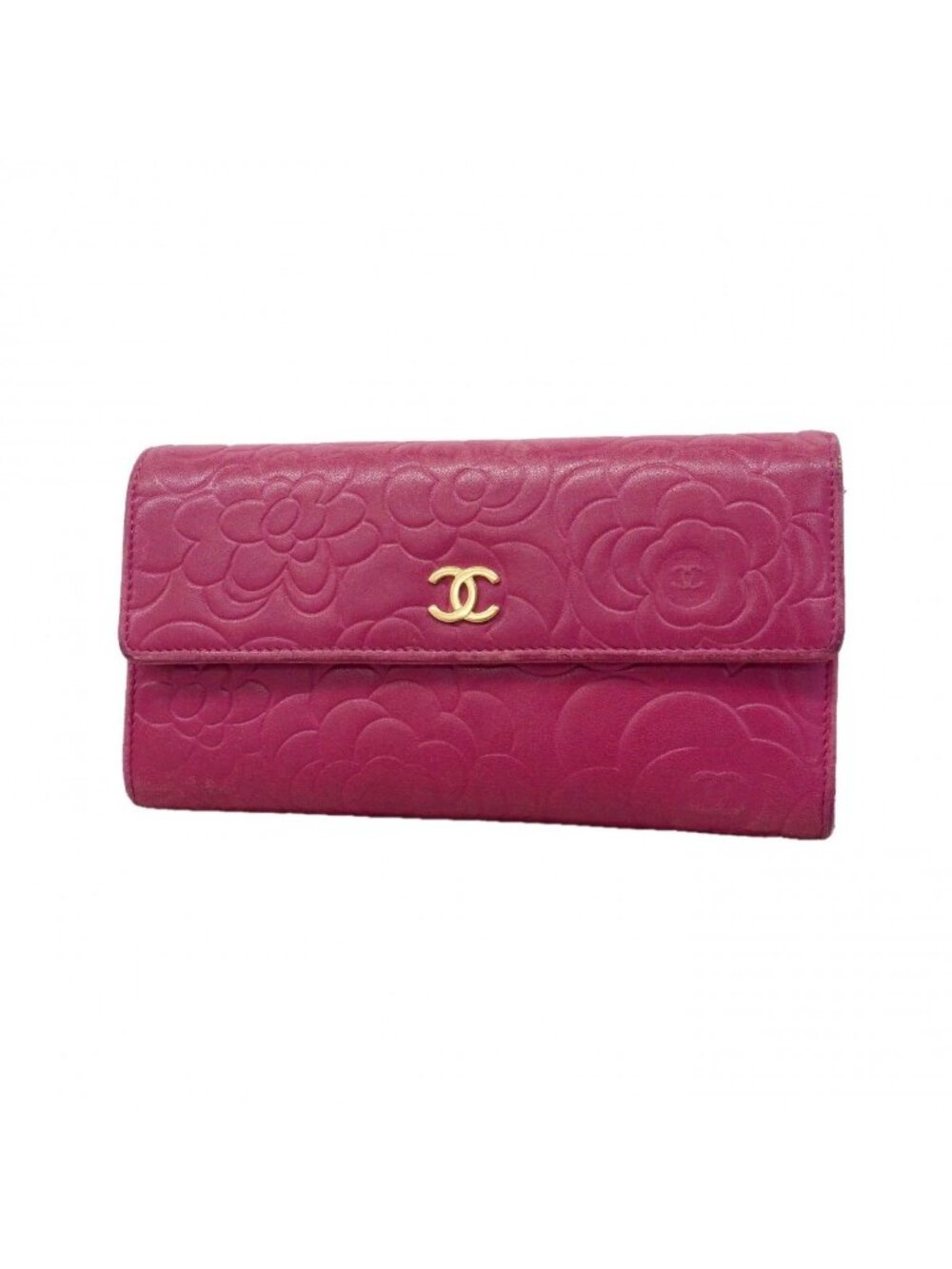 Chanel Wallet Camellia Lambskin Pink Gold